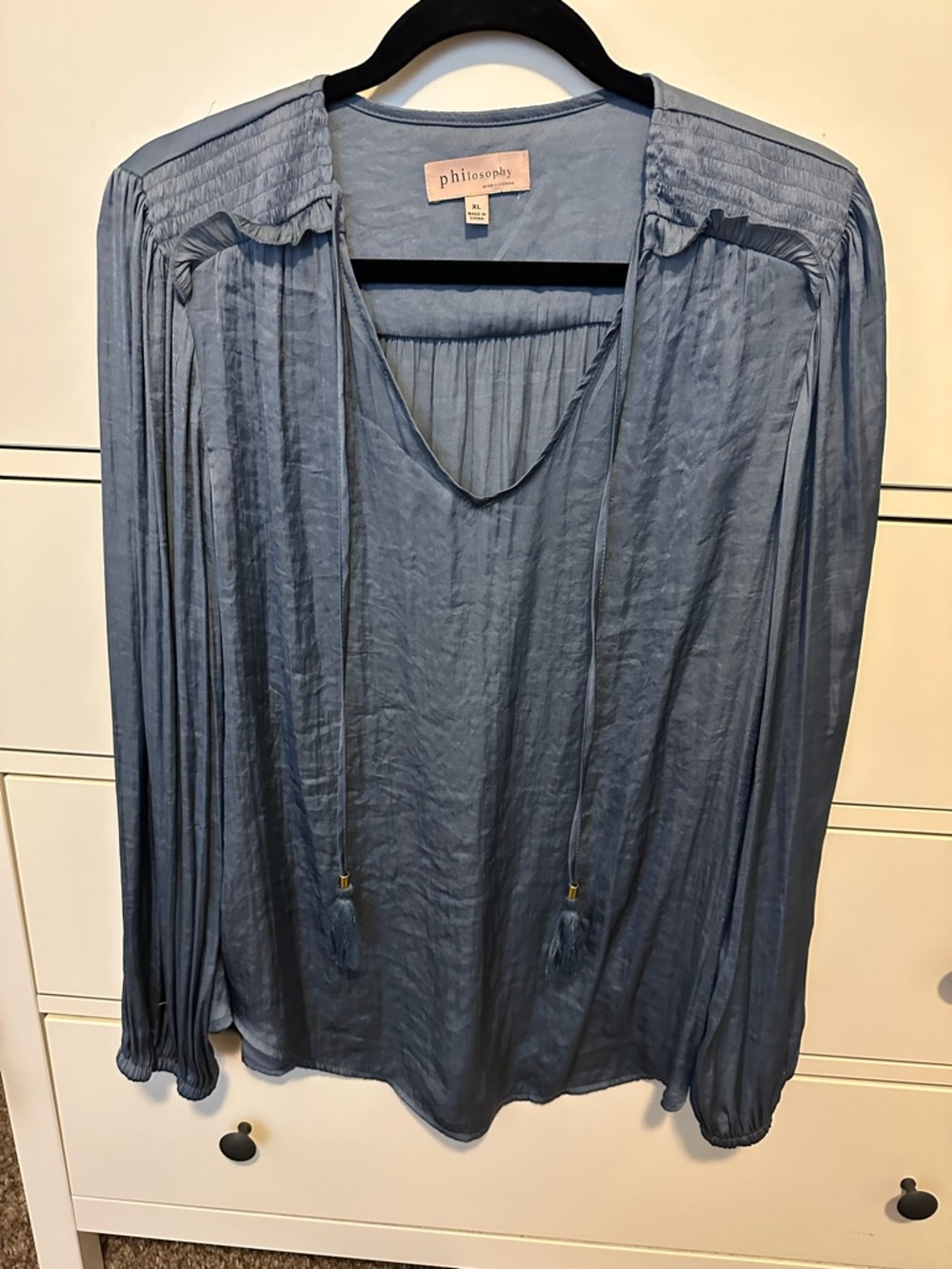Philosophy Light Blue Long Sleeve Blouse